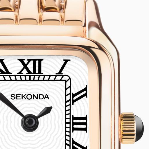 Sekonda Monica Ladies Watch | Rose Gold Alloy Case & Bracelet with White Dial | 40556